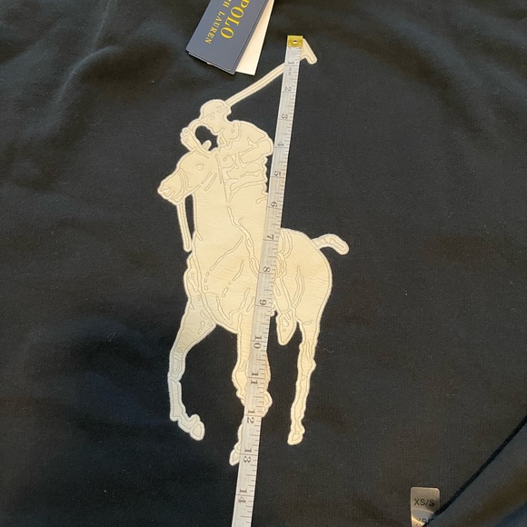 Polo Ralph Lauren Big Pony Chenille Hoodie Black XS/S NWT ($228) - Picture 5 of 14